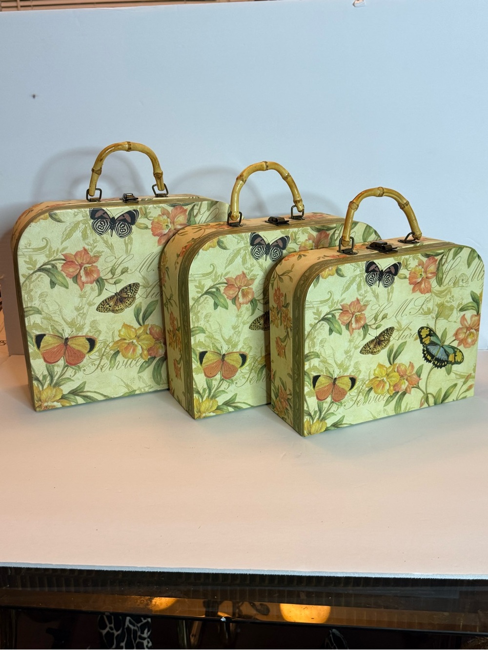 Butterfly & Floral Print Women's Carry Case - Green